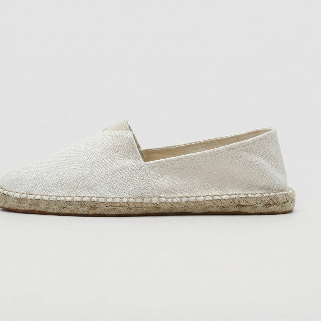 Alpargatas de lino hombre — mocasines ligeros — vacaciones playa