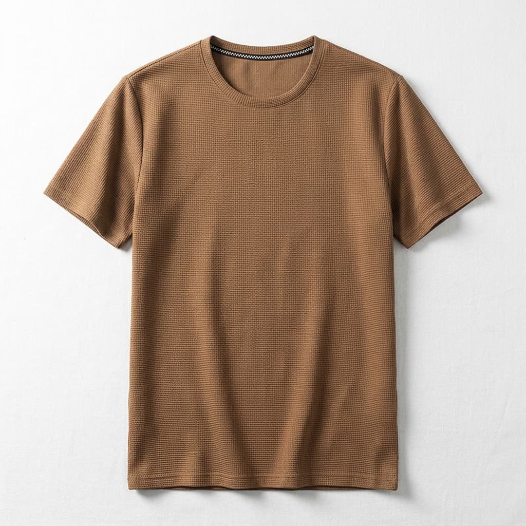 Camiseta de punto gofrado para hombre — ajuste relajado — estilo diario